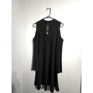Tiana B.‎ Women's Cold Shoulder Black High Neck Long Sleeve Sheath Dress Size 10